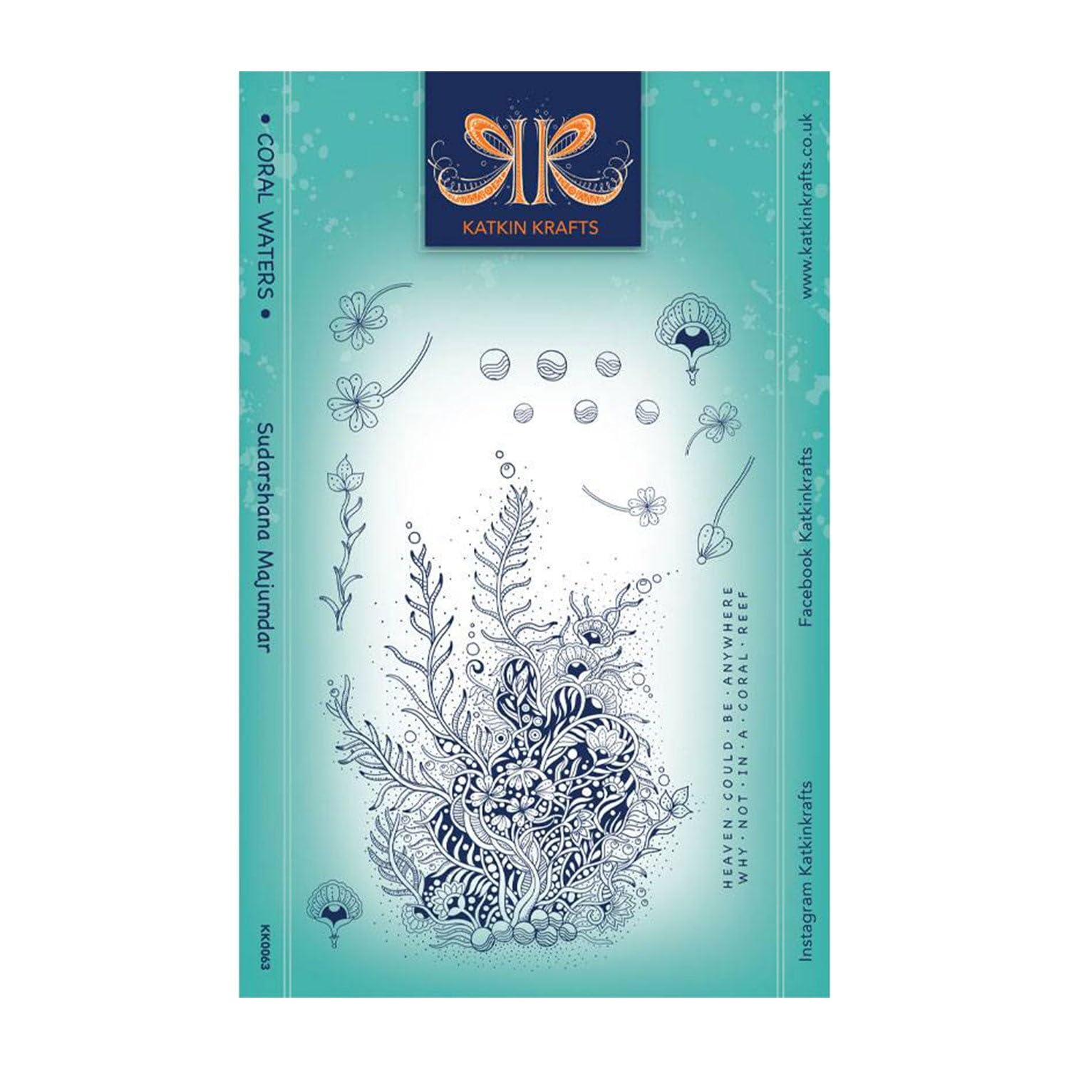 KatKin Krafts Coral Waters 6 in x 8 in Clear Stamp Set, Photopolymer, 6 x 8 inch