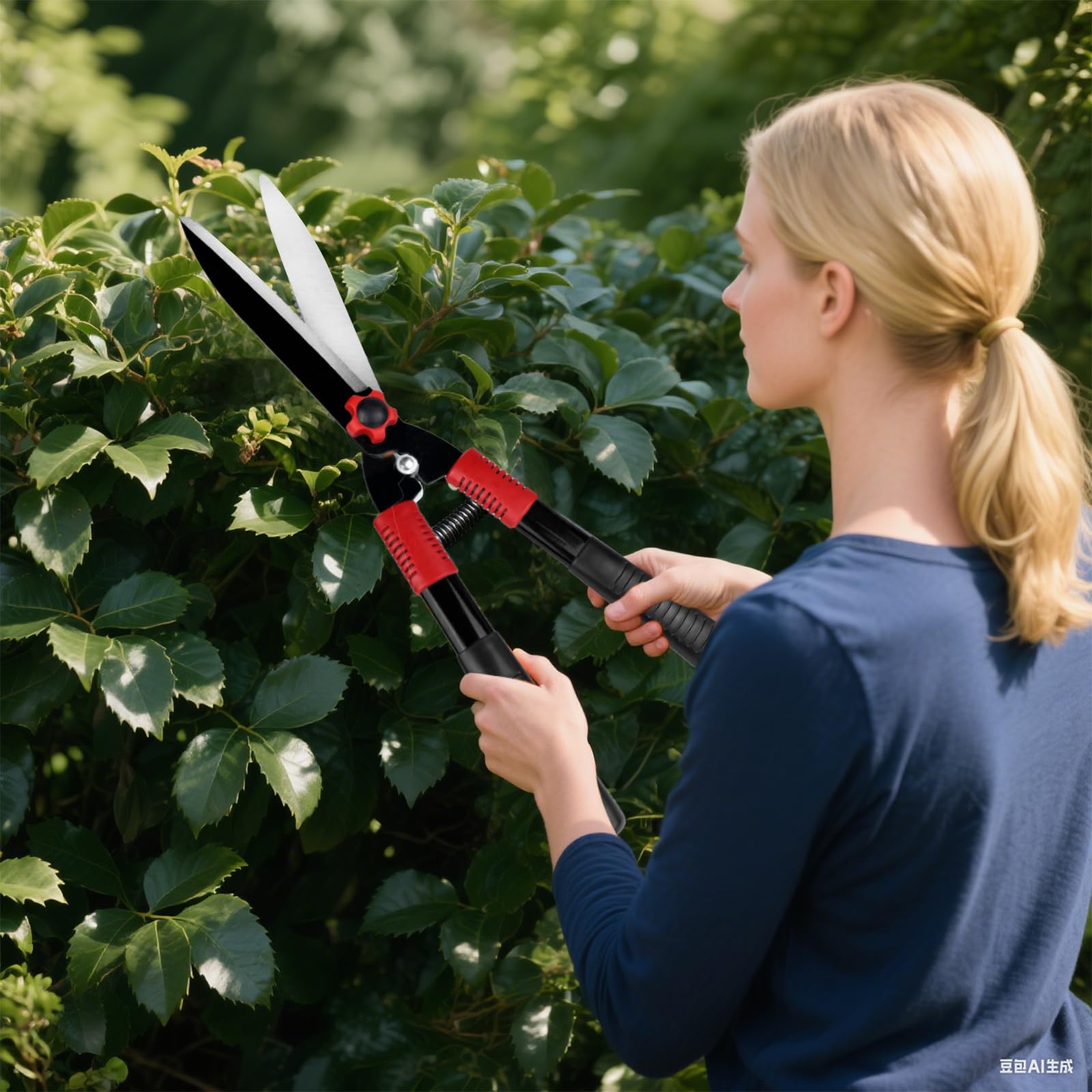 Cisaille à haies, Taille Haie Manuel, Longueur 52cm, Lames en acier Trempé, Poignée doux au Toucher, Tondeuses de Jardin Légères Idéal pour couper Les Pelouses,Les haies et Les Buissons