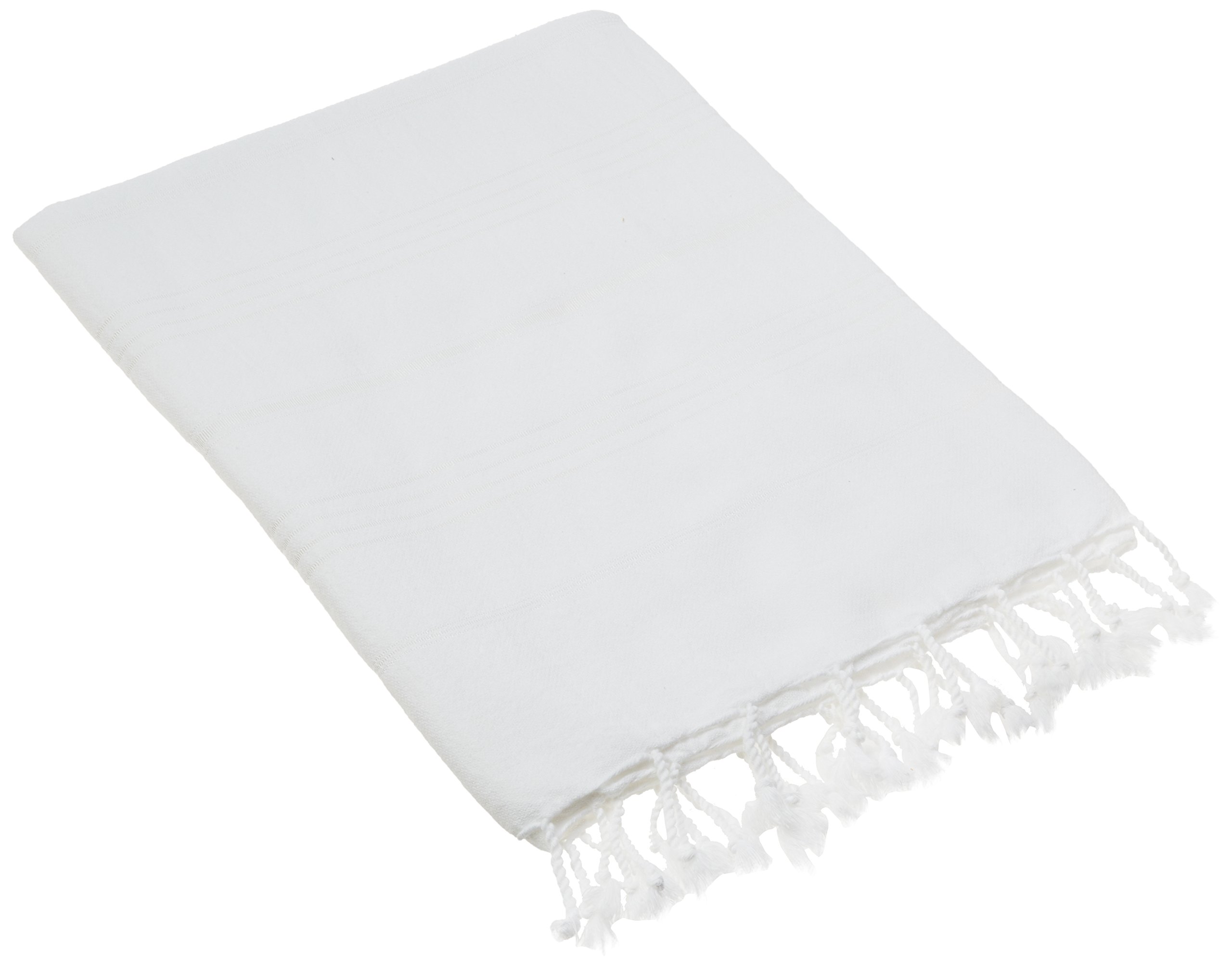 Cacala Turkish beach towel quick dry and lightweight Best for bath, gym, yoga, swimming and camping, White, 37" x 70"OEKO-TEX STANDARD 100