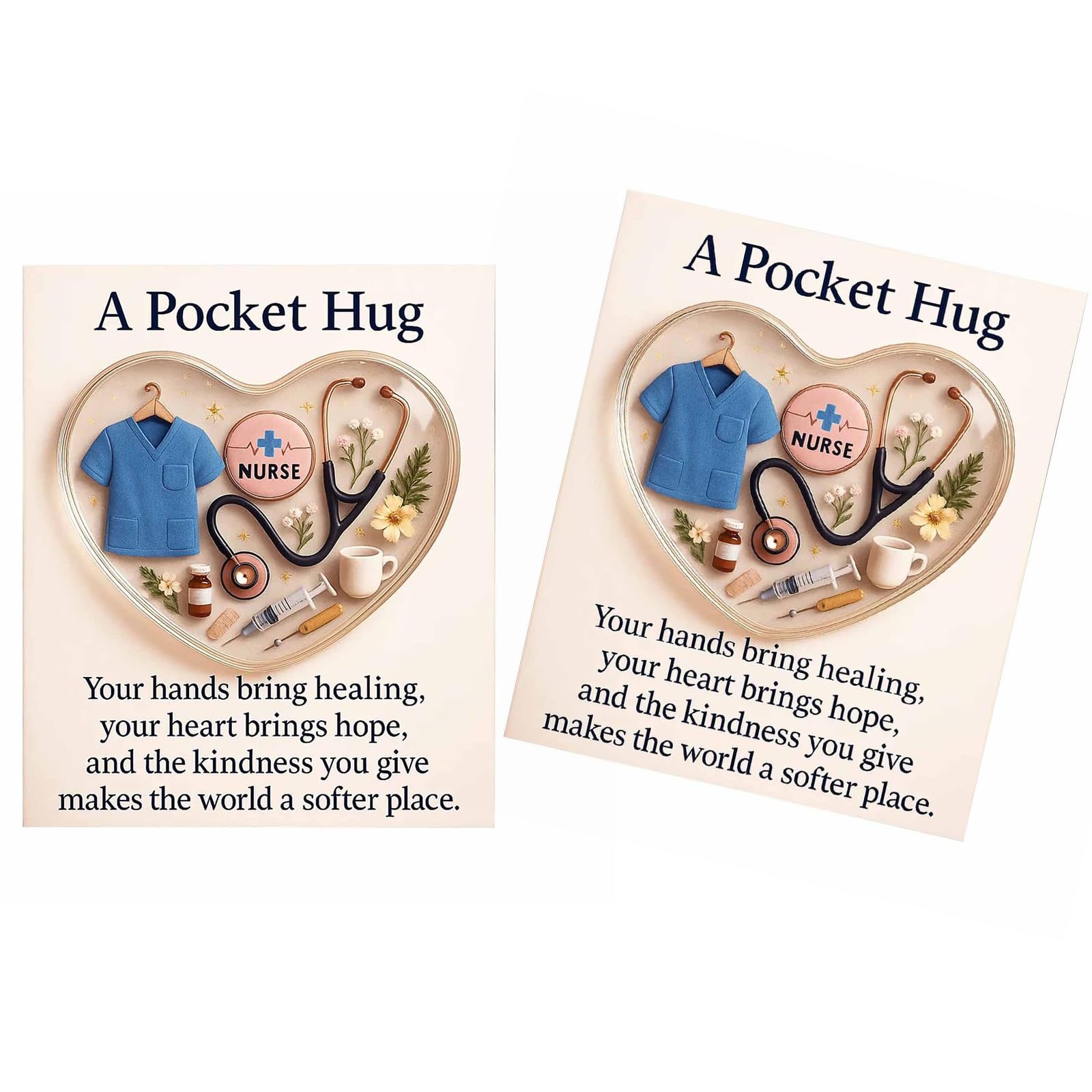 hogtnd Elegant Nurse Hug, Acrylic Motivational Souvenir, Portable Inspirational Card for Birthdays and Anniversaries, Wedding Card
