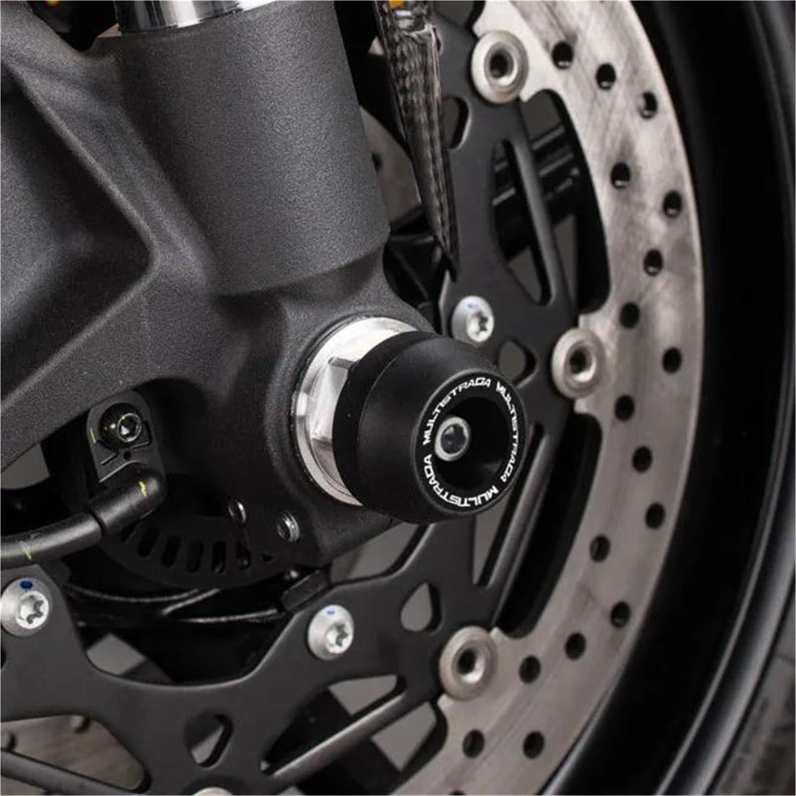 Sturzpad-Schutz Motorrad-Vorderachsen-Gabel-Sturzpads Radschutzpolster Für Ducati Multistrada 1100/S 1200/S 1260/S Enduro Crashschutz(ROT)