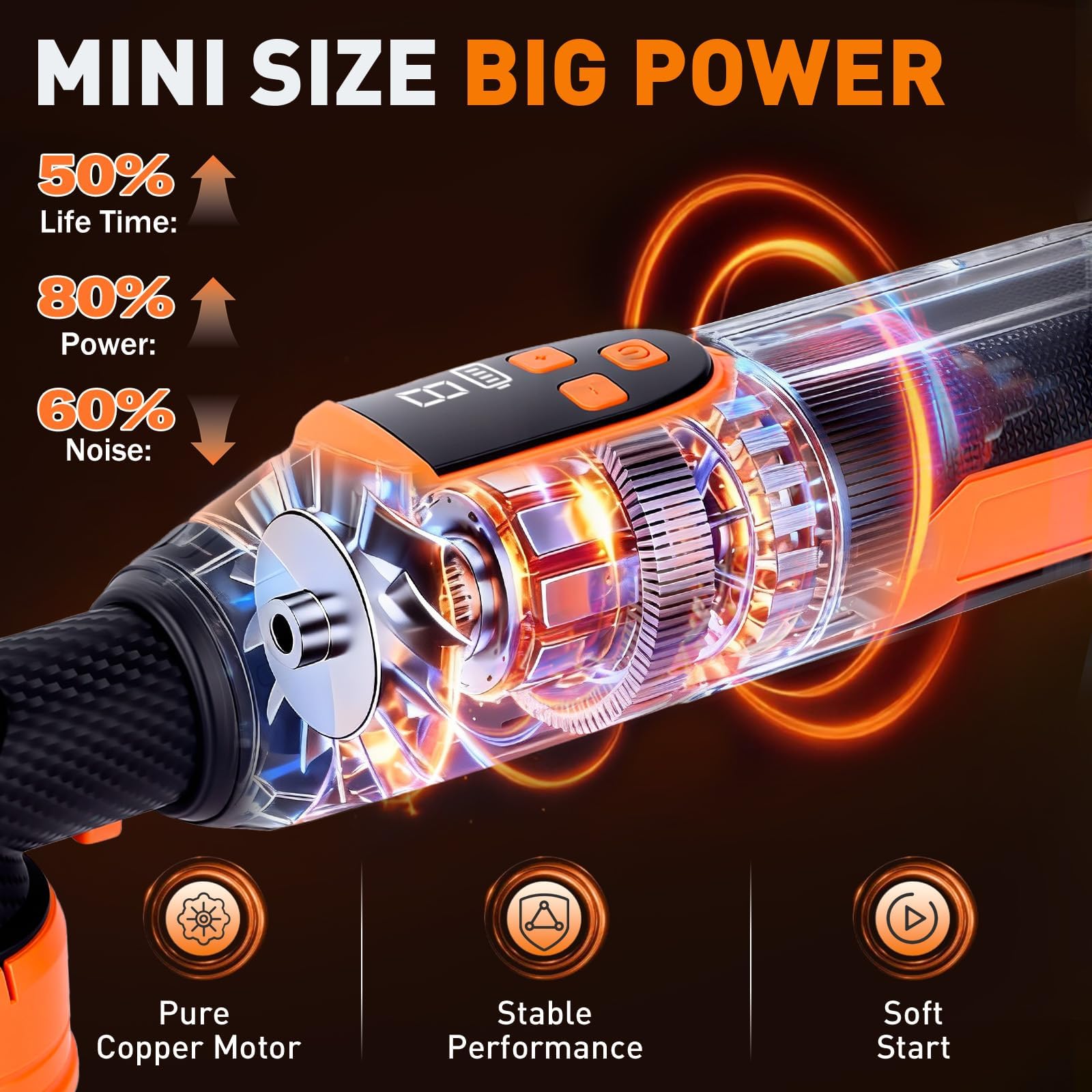 Protmex Mini pulidora para coche, batería giratoria y orbital, 12 V | 1,2/1,6/2 pulgadas, 8 velocidades, 2500-6000 rpm, batería de 12 V 2,0 Ah para detalles de coche