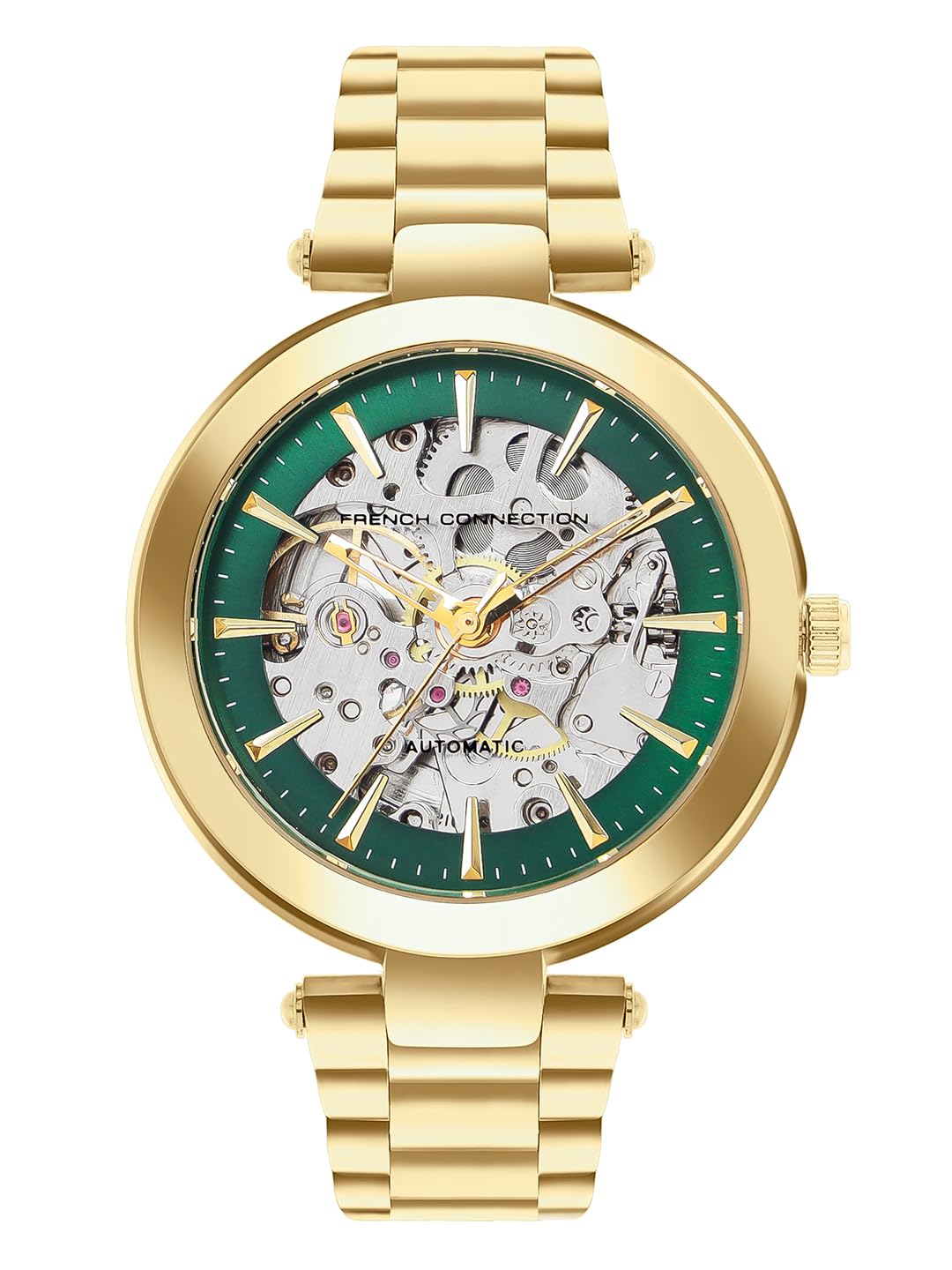 | Green See-Through Dial | Gold Stainless Steel Bracelet | Automatic Watch for Women - FCA21NGM-image-2