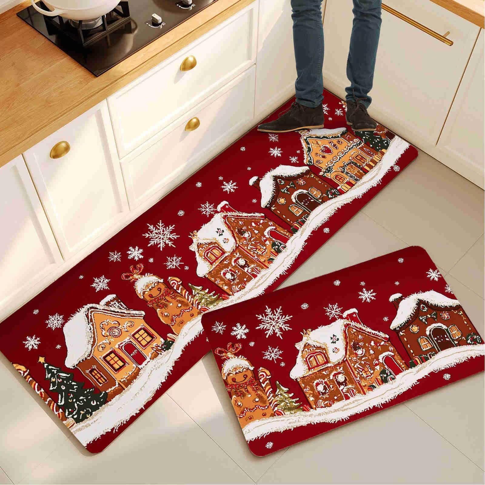 Alfombra cocina pasillo House juego lavable de 2 piezas para proteger el suelo de manchas