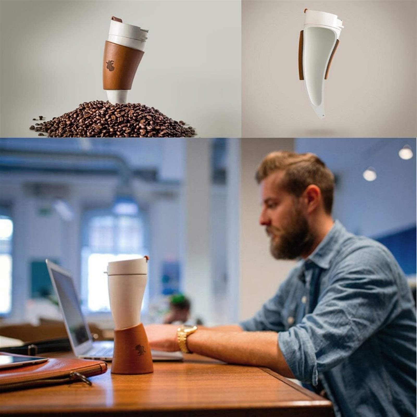 Tasse à café isolée Manna Dash en acier inoxydable avec couvercle à Tasse à café isolée Manna Dash en acier inoxydable avec couvercle à