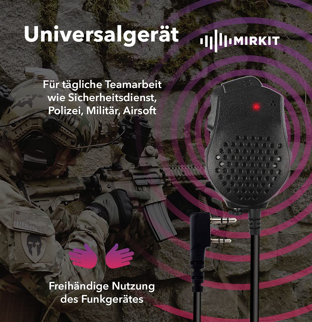 Mirkit Głośnik mikrofon Dual PTT do UV-82