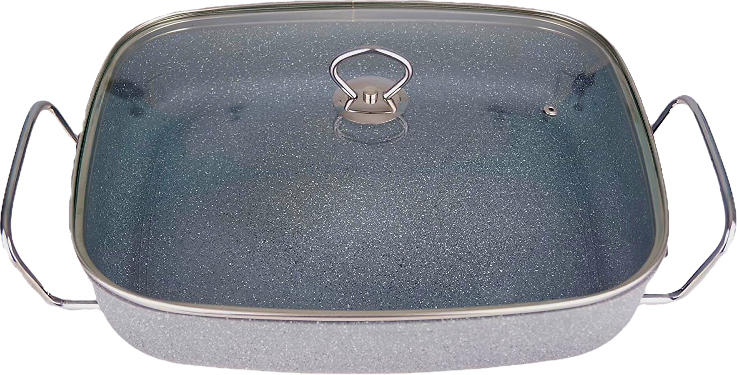 Elektronik Partypfanne Aluminium-Guss 30x40 cm 8 cm tief 1500 Watt 100-240°C Antihaft-Beschichtung