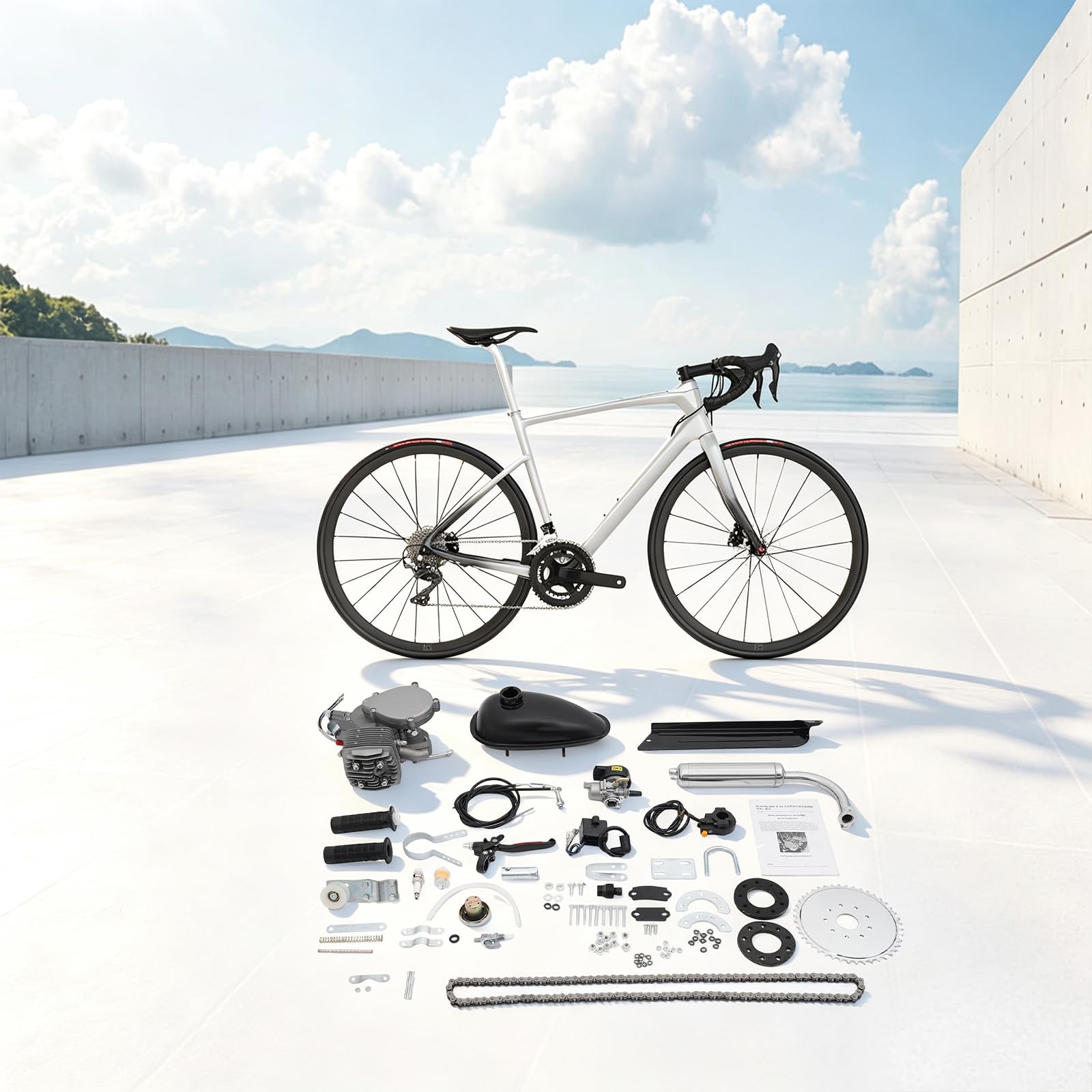 Kit de motor de bicicleta de 80 cc, motor de 2 tiempos para bicicletas de
