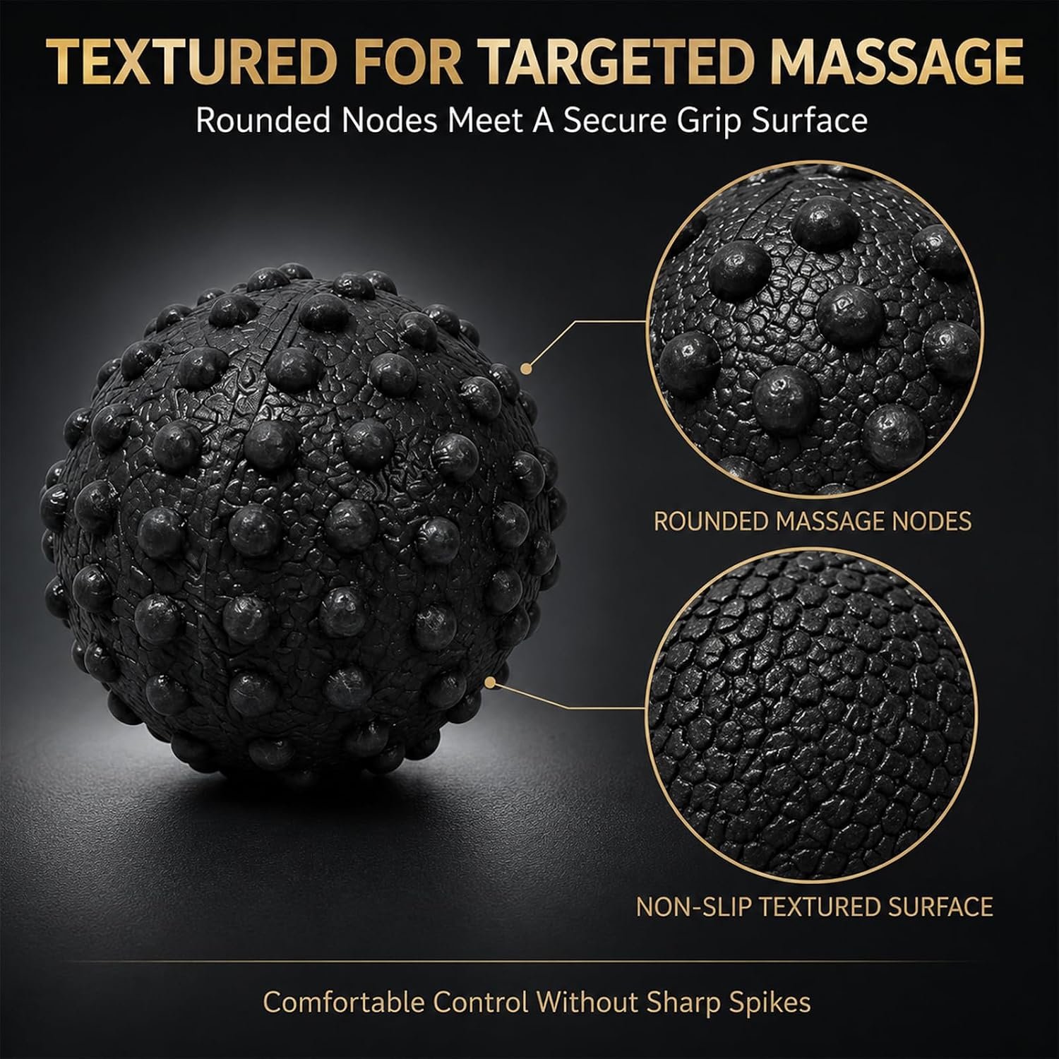 Foot Massage Ball Deep Tissue Myofascial Release Tool for Plantar Fasciitis Relief Portable Acupressure Roller for Tight Muscles Fascia Ball for Home Office Gym Travel Black