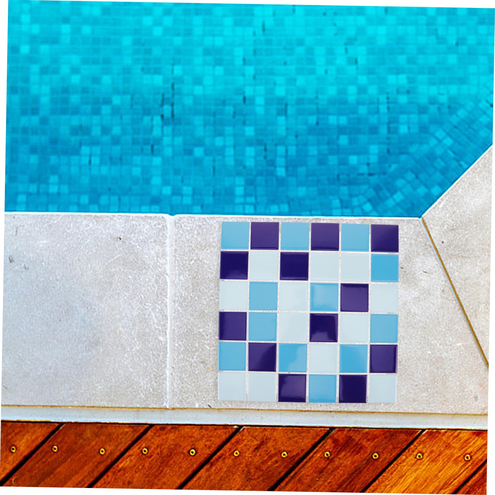 WOONEKY Baldosas De Cerámica Azul para Piscina Revestimiento Resistente y Decorativo Adhesivas para Suelos y Paredes Acabado Brillante Esmaltado para Decoración Interior y Exterior
