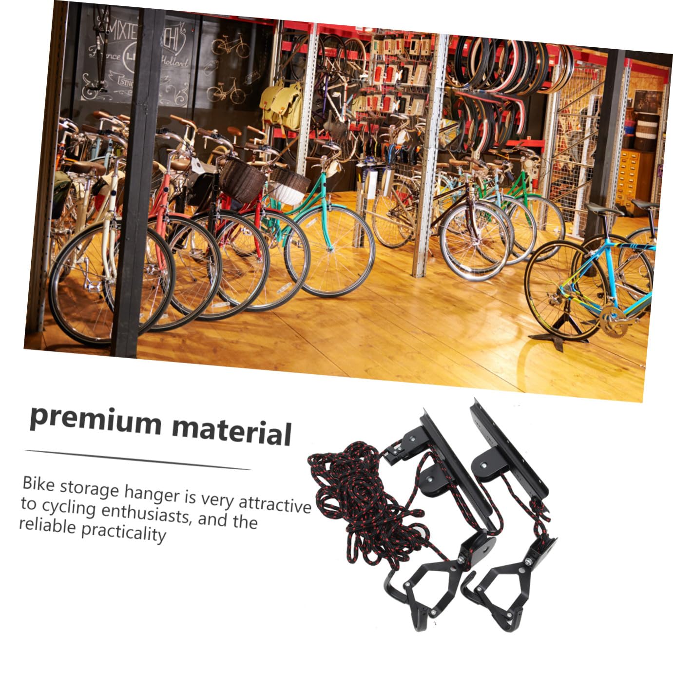Ciieeo Colgador de Bicicletas de Techo para Garaje, Gancho Negro
