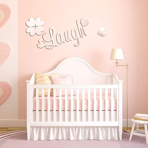 24 calcomanías de espejo acrílico 3D para decoración de pared, letras de corazón, calcomanías de amor autoadhesivas extraíbles para bricolaje,