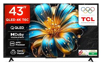 TCL 108 cm (43 inches) 4K UHD Smart QLED Google TV 43T6C