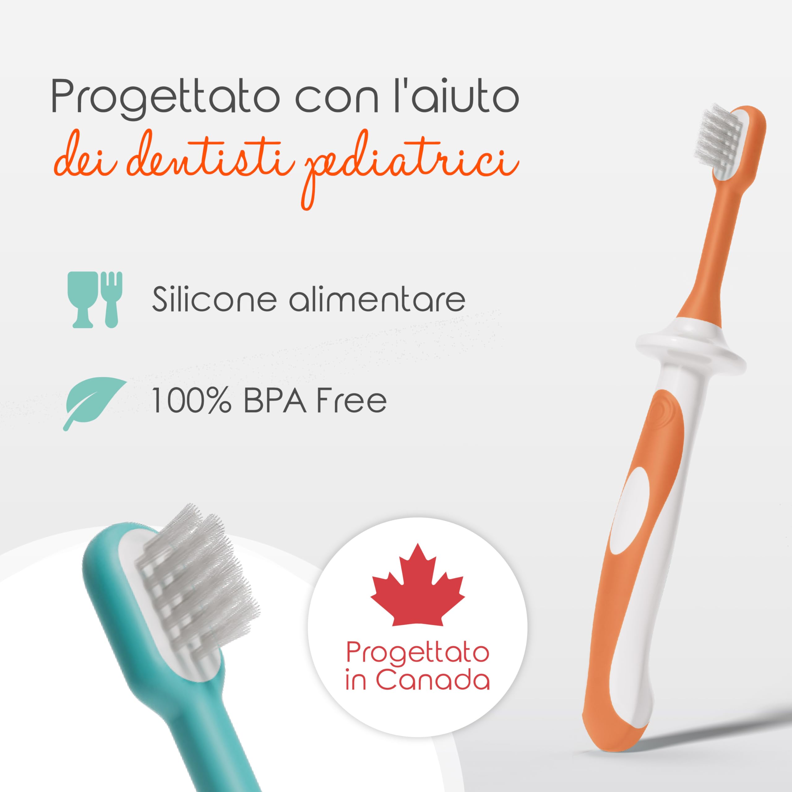 Cherish Baby Care Set di Spazzolini Bambini (4 Pezzi) - Spazzolino Bambini 1 Anno, Senza BPA, Progettato da un Dentista Pediatrico, Spazzolino Silicone Bambini, Spazzolino 1-2 Anni