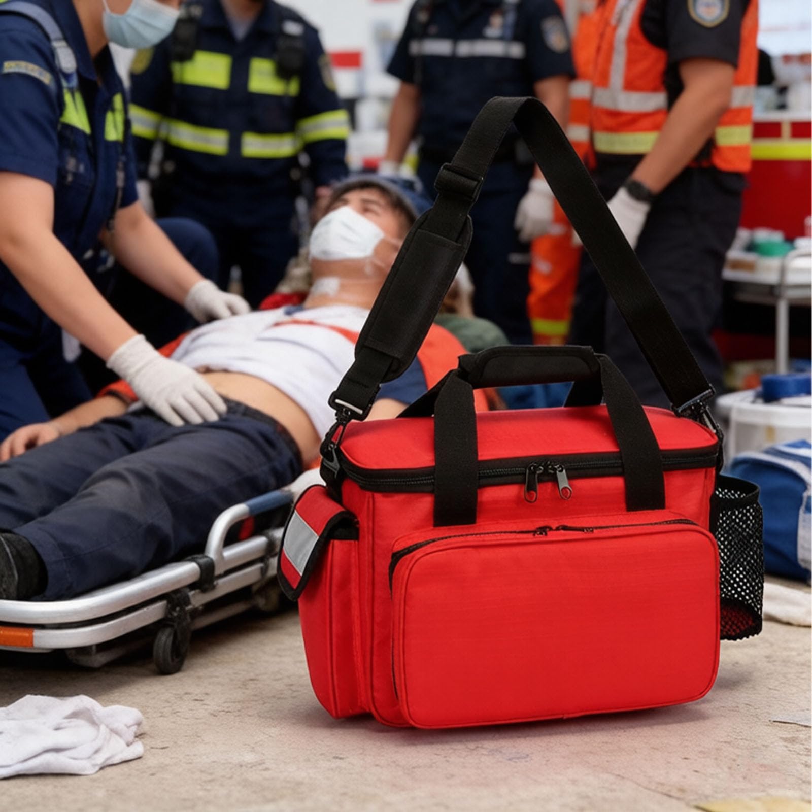 Bolsa de primeros auxilios de emergencia, kit de emergencia bien organizado, kits de primeros auxilios de supervivencia para el hogar, viajes, camping, coche, hogar, negocios y dormitorio