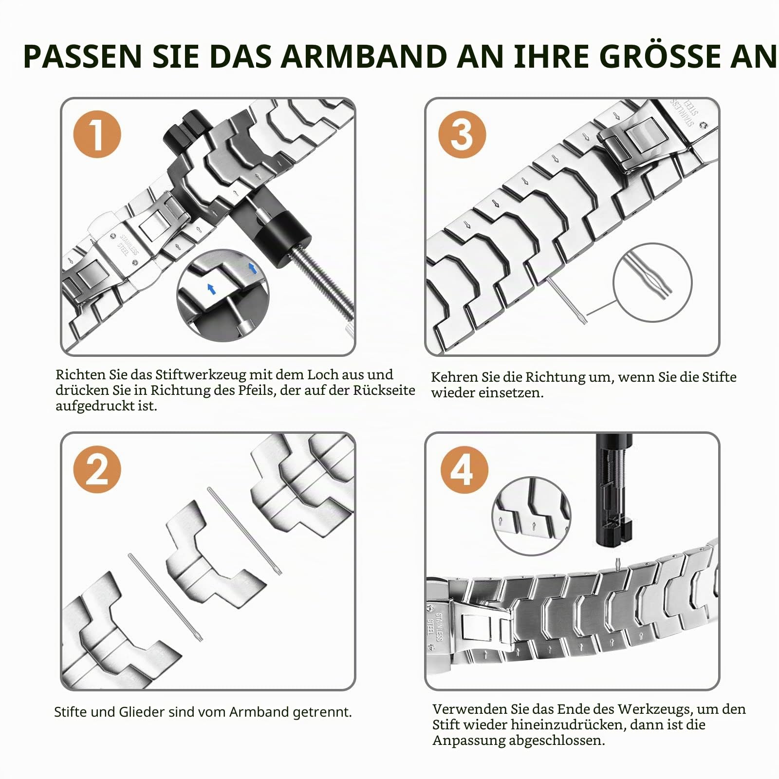 CHANCHY 49mm 46mm 45mm 44mm 42mm(Serie 3) für Apple Watch Armband,Edelstahl Gliederarmband Metall Ersatzarmbänder Geeignet für Apple watch Ultra 3/Ultra 2 1/SE 3 2 1/ Series 11 10 9 8 7 6 5 4 3 2 1