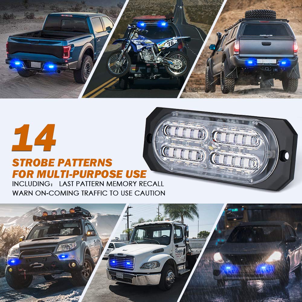 Barre LED Xprite 4 Pods Ambre - 48W IP66 - Pour Camion, Dépannage, Véhicule Utilitaire