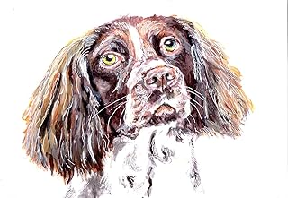 Springer Spaniel Art Print Dog Artwork, Springer Spaniel Owner Gift Ideas, Choice of size A4 A3 11x14 unframed hand signed by Oscar Jetson (11x14)