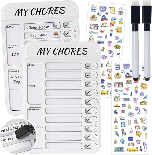 Tabla de tareas de borrado en seco para niños, pizarra magnética de lista de verificación, tablero de lista de tareas reutilizables, planificador de