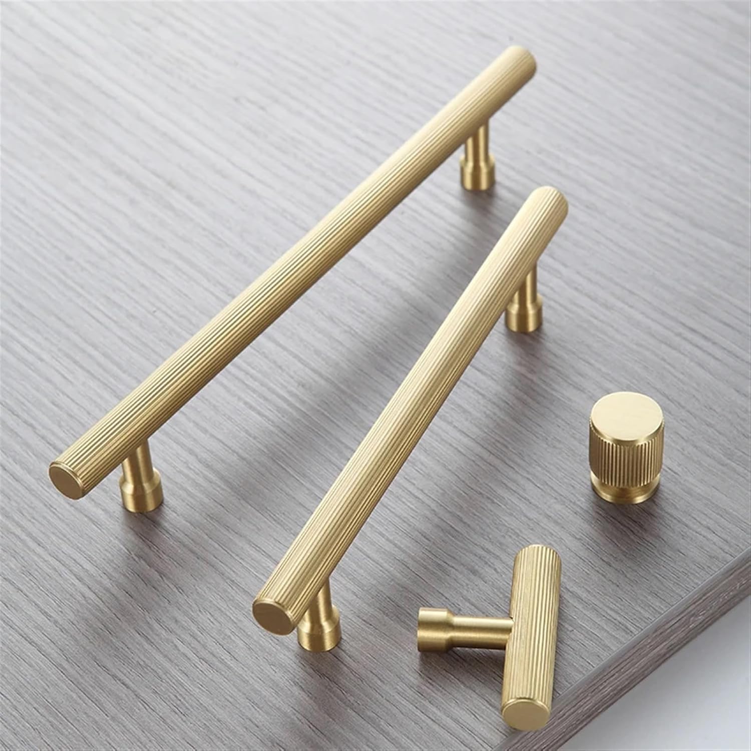 Horizontal Striped Brass Furniture Handle Black Brushed Wardrobe Dresser Knob Cabinet Drawer Handle No Fingerprints T Knob 1Pcs (Color : C-3991-knob, Size : 6pc)