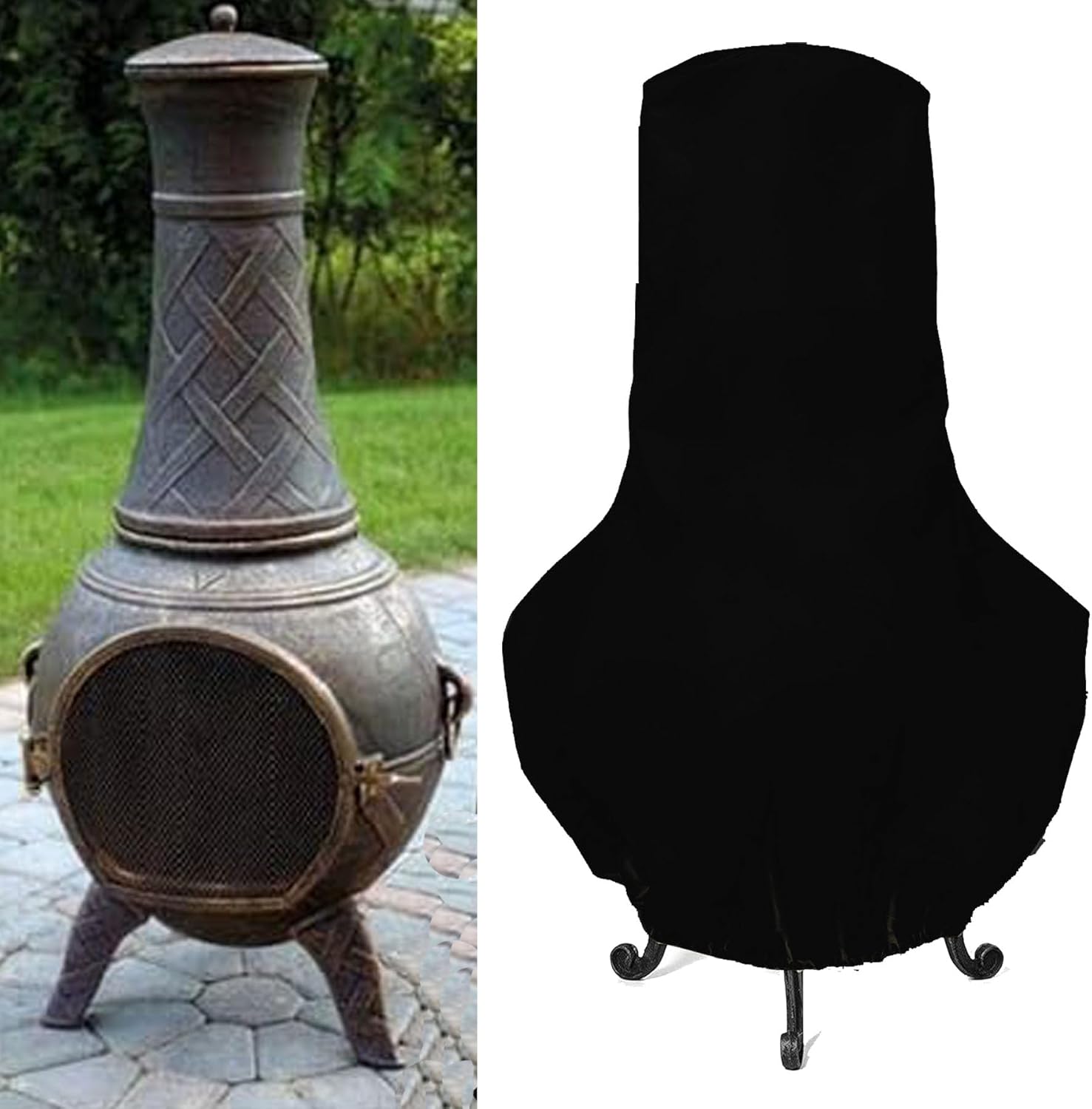 Kecugres Outdoor Patio Chiminea Cover Durable, Weather