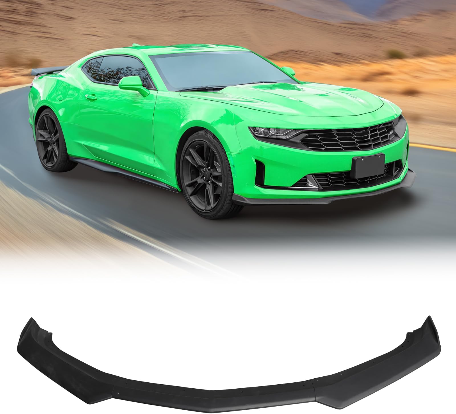 FREEMOTOR802 Front Bumper Lip Splitter Fits 2016-2024 Chevrolet Camaro 6th Gen (Except ZL1) | 1LE Style Matte Black ABS 3PCS Air Dam Chin Spoiler Underbody Front Lip Spoiler Lower Guard Protector