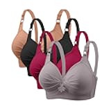 4 Pack Plus Size Bras for Women No Underwire Push Up Bralette 2026 Everyday Wear Comfort Wire Free Full Support Bra