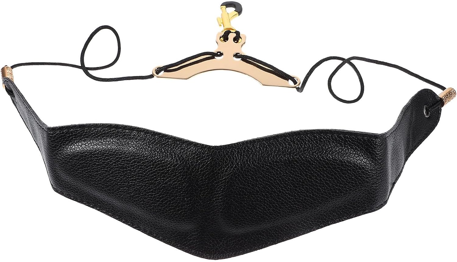 VICASKY Adjustable Saxophone Neck Strap with Soft Padded Black Leather Cushion, Replacement Sax Strap for Alto Tenor Baritone Woodwind Instruments, Comfortable Shoulder Harness
