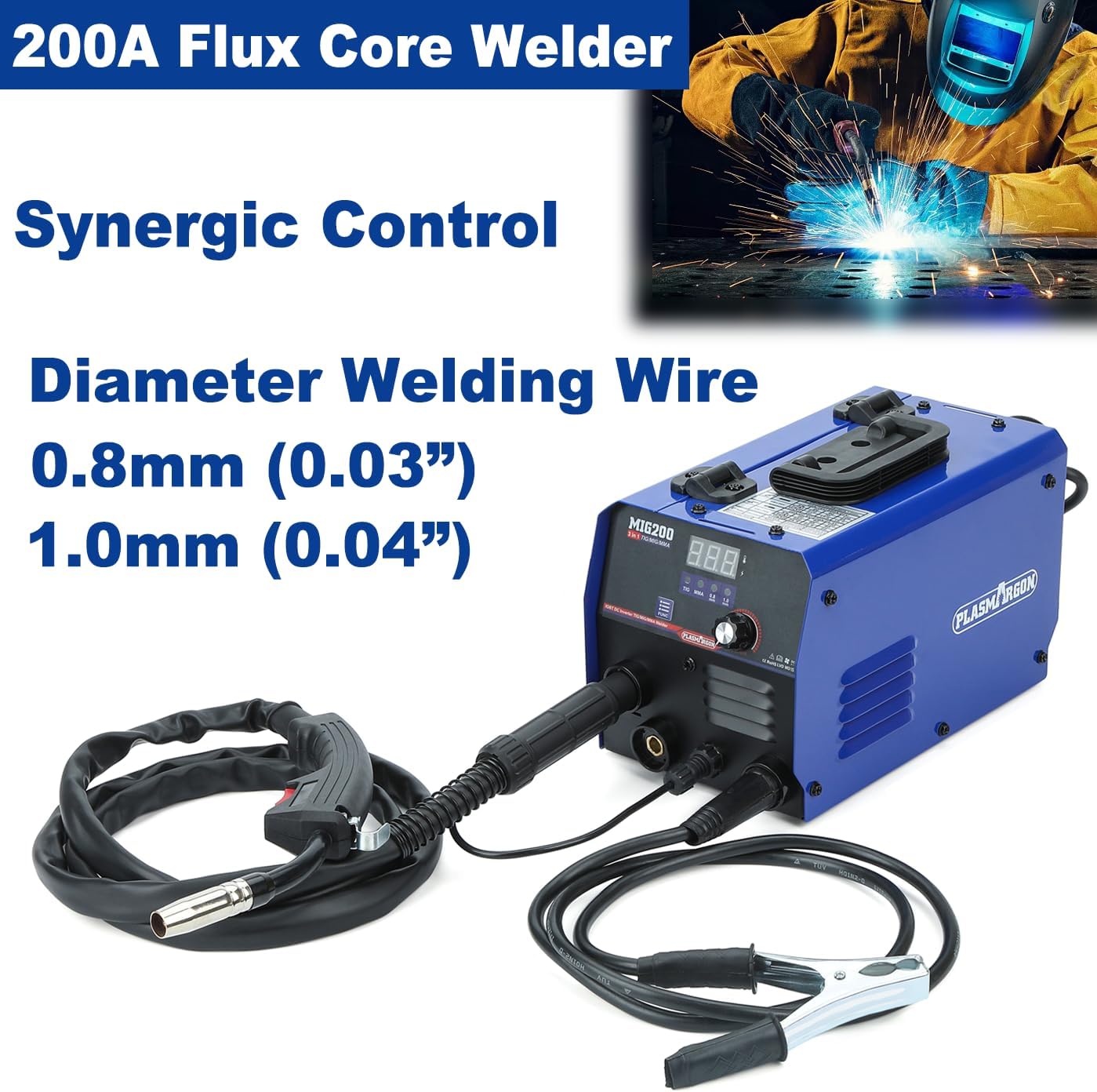200A Flux Core Welder with Synergic Control
