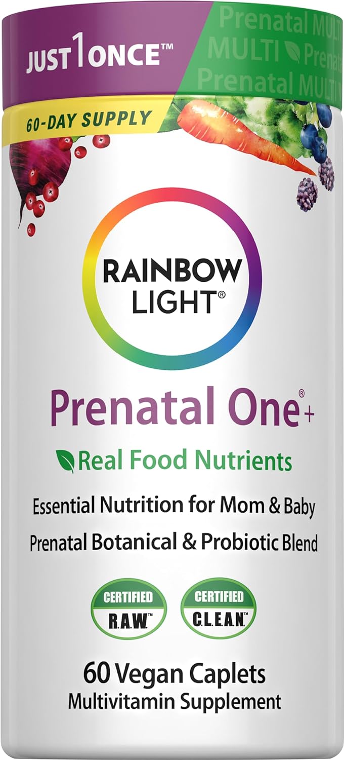 Rainbow Light Prenatal One Multivitamin Support from Conception to Postnatal, High Potency, Clinically Proven Absorption of Vitamin D, B2, Folate, Calcium, Zinc, Iron - 150 Tablets, 5 Month Supply