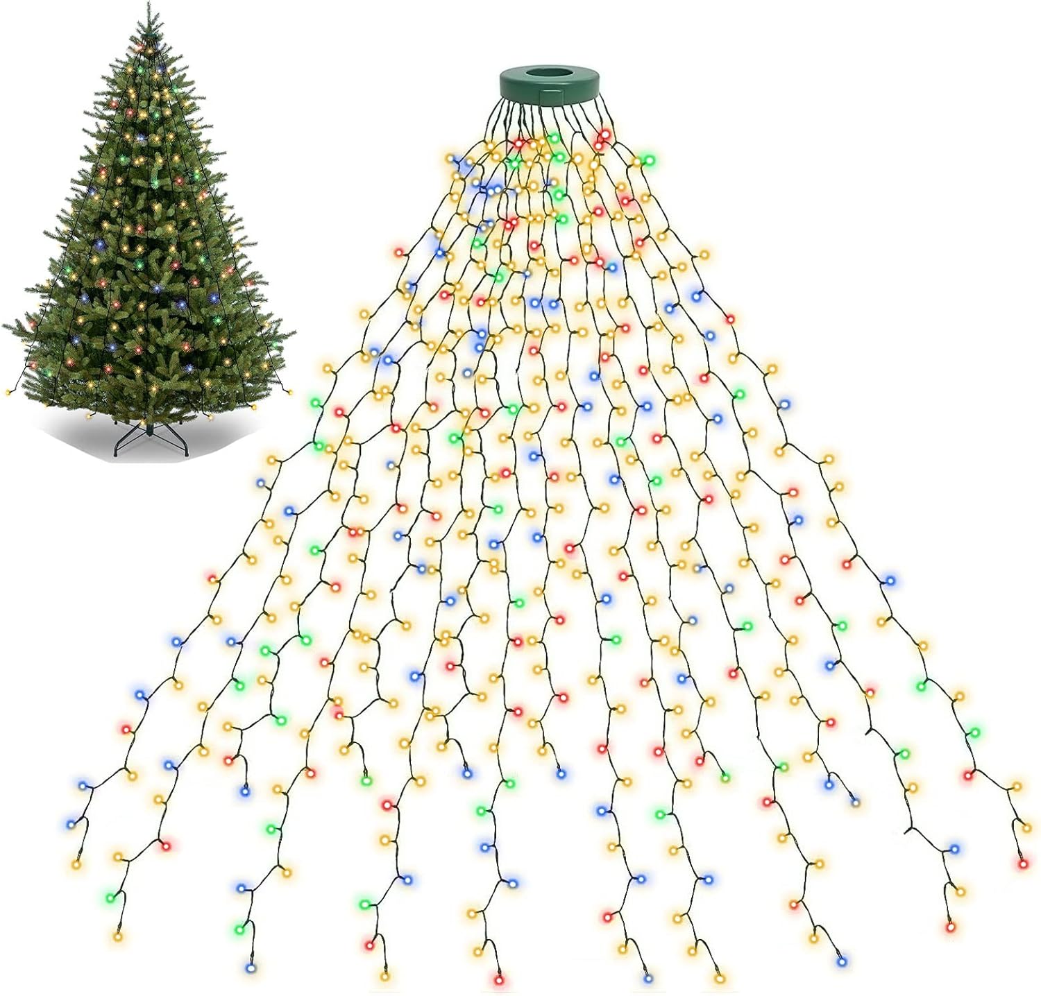 BOLWEO Christmas Tree Lights, 592LED 16 Lines Christmas