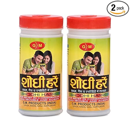 G.M. Shodhi Harre | Herbal remedy for Gastric Troubles, Constipation | Made with Harad and Other Ayurvedic Herbs | Herbal and Ayurvedic | (Pack of 2 Bottles) 60 g each