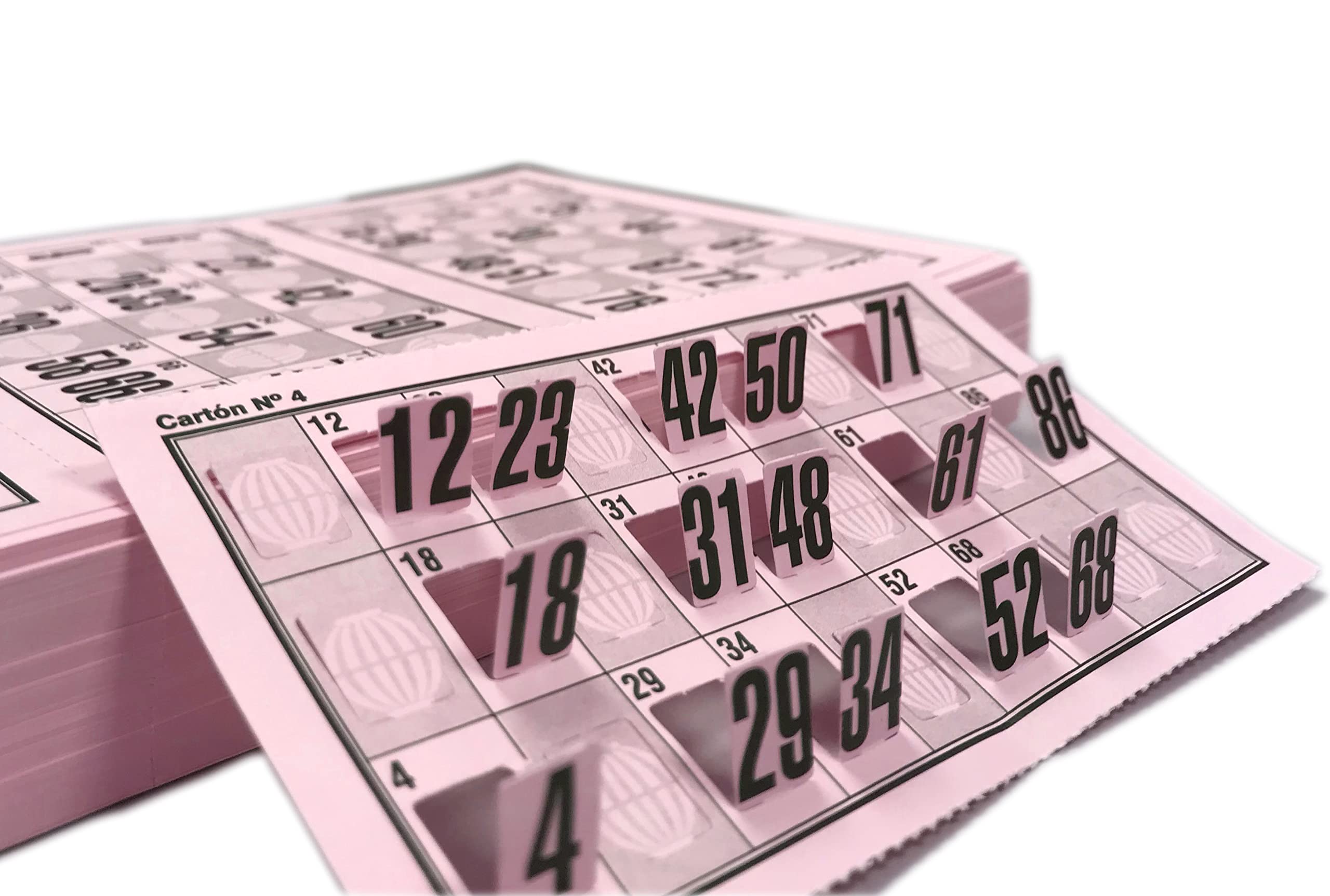 Genérico 318 Cartones Bingo Troquelados Reutilizables 90 Bolas – Cartones de Bingo, Serie Completa Numerada, Juego Tradicional para Eventos y Asociaciones, Pack Completo Listo para Jugar (Verde) — view 8