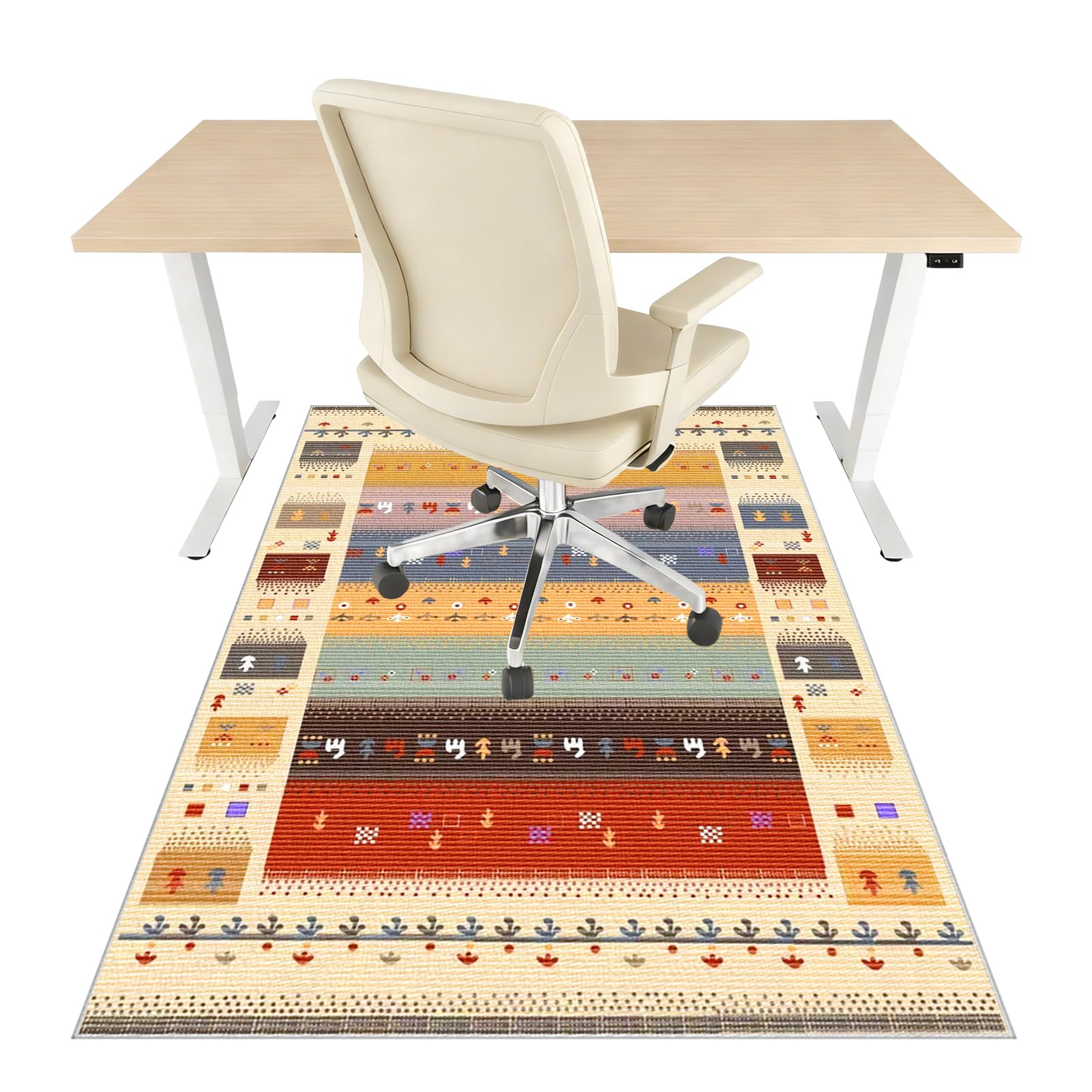 Office Chair Mat for Hard Floors, Heavy Duty Computer Desk Chair Mat for Carpet Floor Protector Mat for Office Chair, Rolling Chairs Mat Low-Pile Office Rug Non Slip Floor Mat for Office 110 x 150 cm