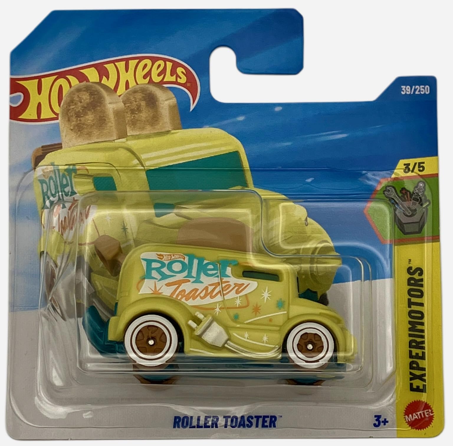 Hot Wheels - Roller Toaster - Yellow Toaster - Fantasy Pilot Truck - Experimotors 3/5 - 39/250 - JJJ10 - Mattel 2026-1:64 Model Car - Fantasy Car