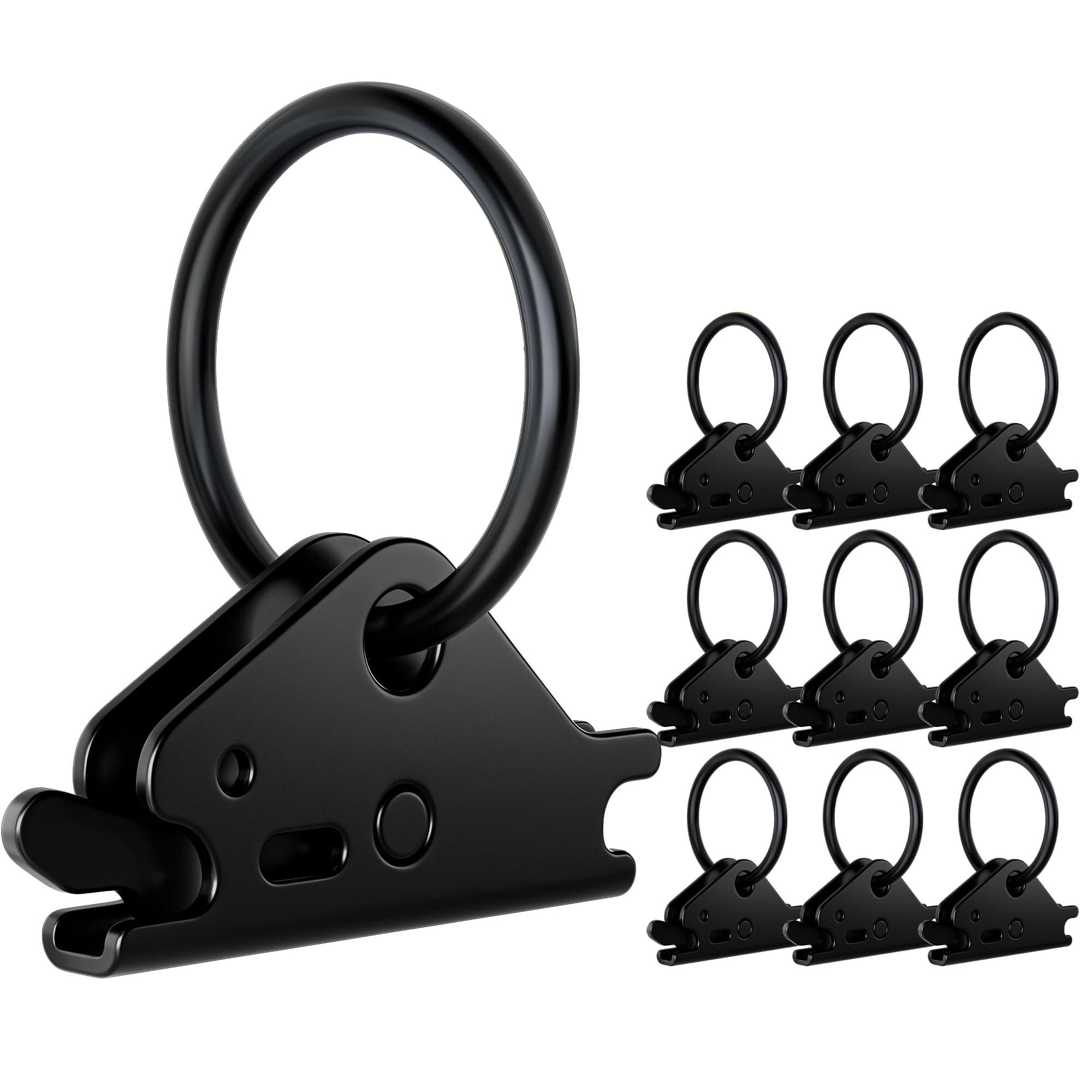 Unifizz E Track O-ring kotwice mocujące (10-pak) najlepsze akcesoria do e-tracków, system mocowania do mocowania motocykli, ładunków, przyczep i furgonetek do szyn E, czarne