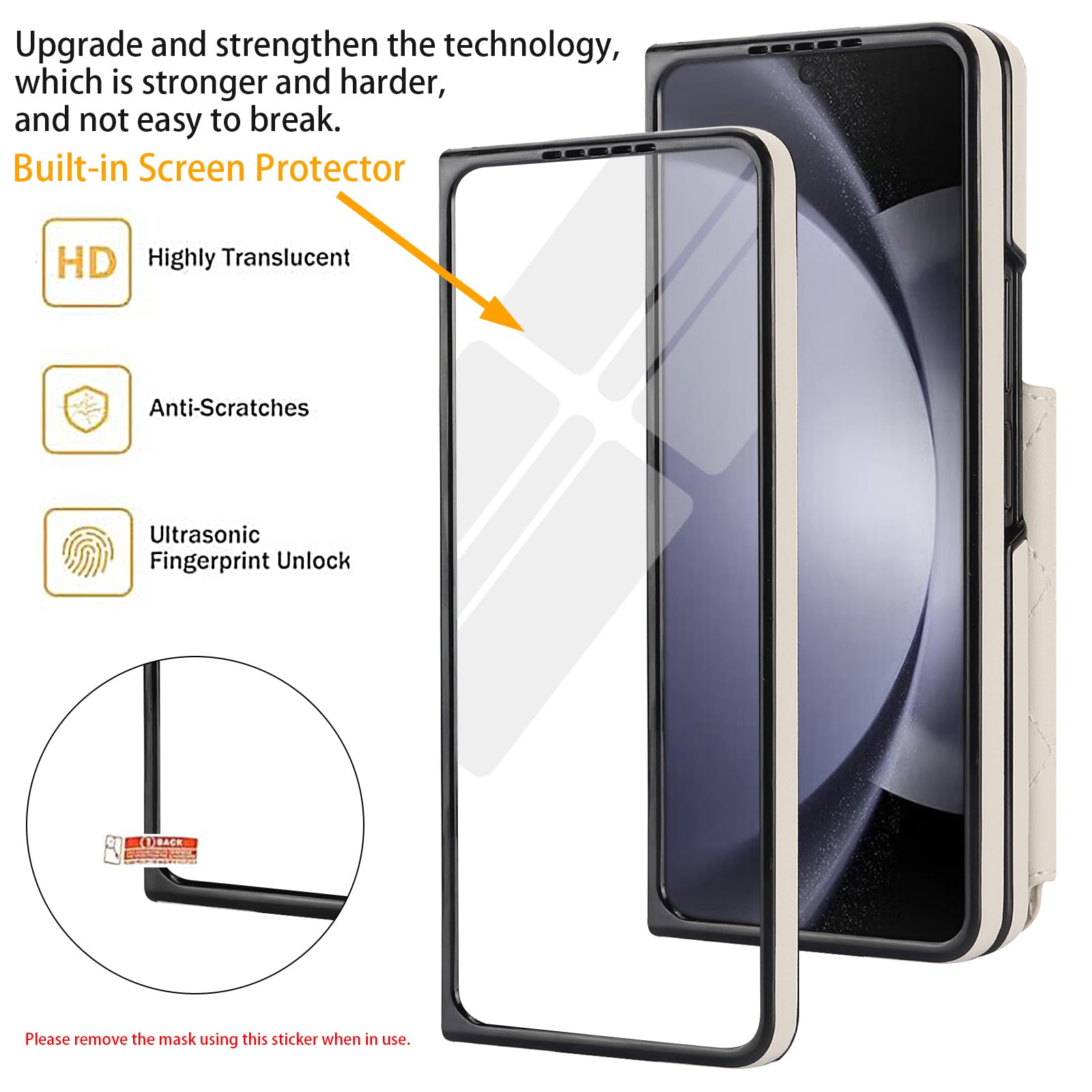 Etui portfelowe na telefon komórkowy Samsung Galaxy Z Fold 8 Ultra z zamkiem błyskawicznym i uchwytem na karty kredytowe, przegródką na gotówkę, przednią osłoną ekranu ze szkła hartowanego i