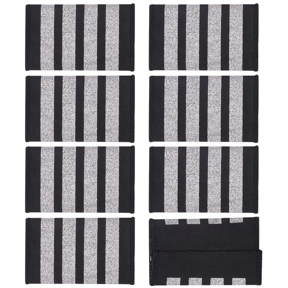 WEBEEDYWEBEEDY 4 Pairs Professional Pilot Uniform Epaulets Airlines Pilot Epaulets Traditional Aviators Shoulder Boards Epaulets with Silver Nylon Stripes Four Bars Captain Cosplay Epaulette Sliders