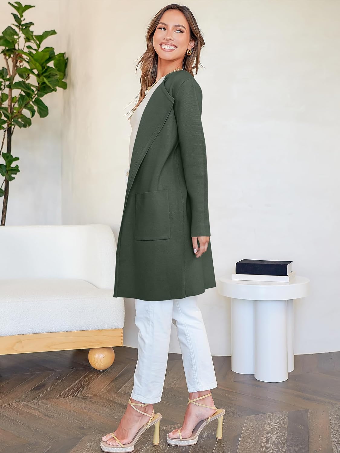 ANRABESS Womens Cardigan Sweater Open Front Knit Long Coatigan Dressy Casual Jacket Coat 2025 Fall Outfits Classy Clothes - Image 8