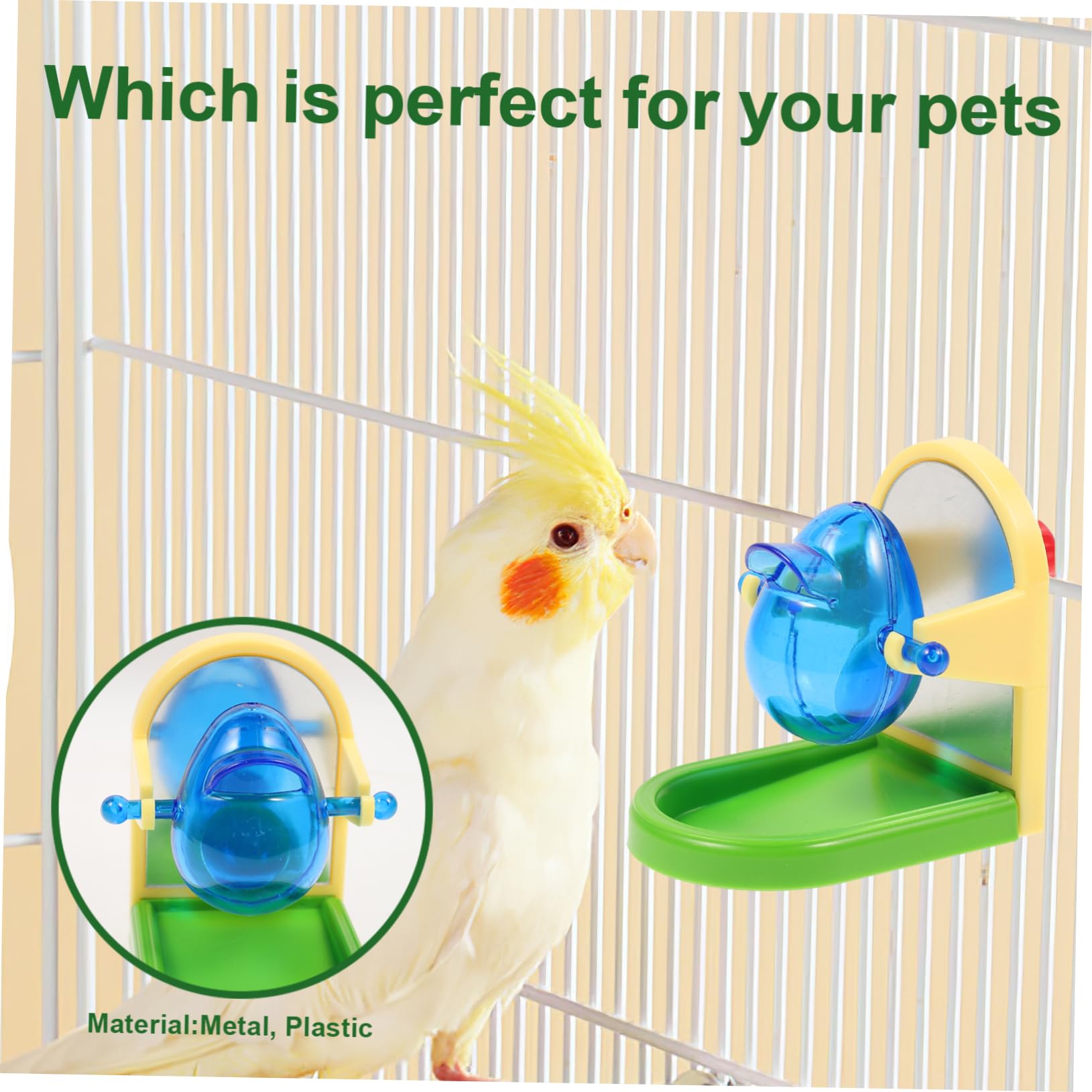 UPKOCH Juguete de Entrenamiento para Loros y Pájaros, Dispensador de Comida Resistente de Metal y Plástico, Adecuado para Entretenimiento y Desarrollo de Inteligencia Color Aleatorio