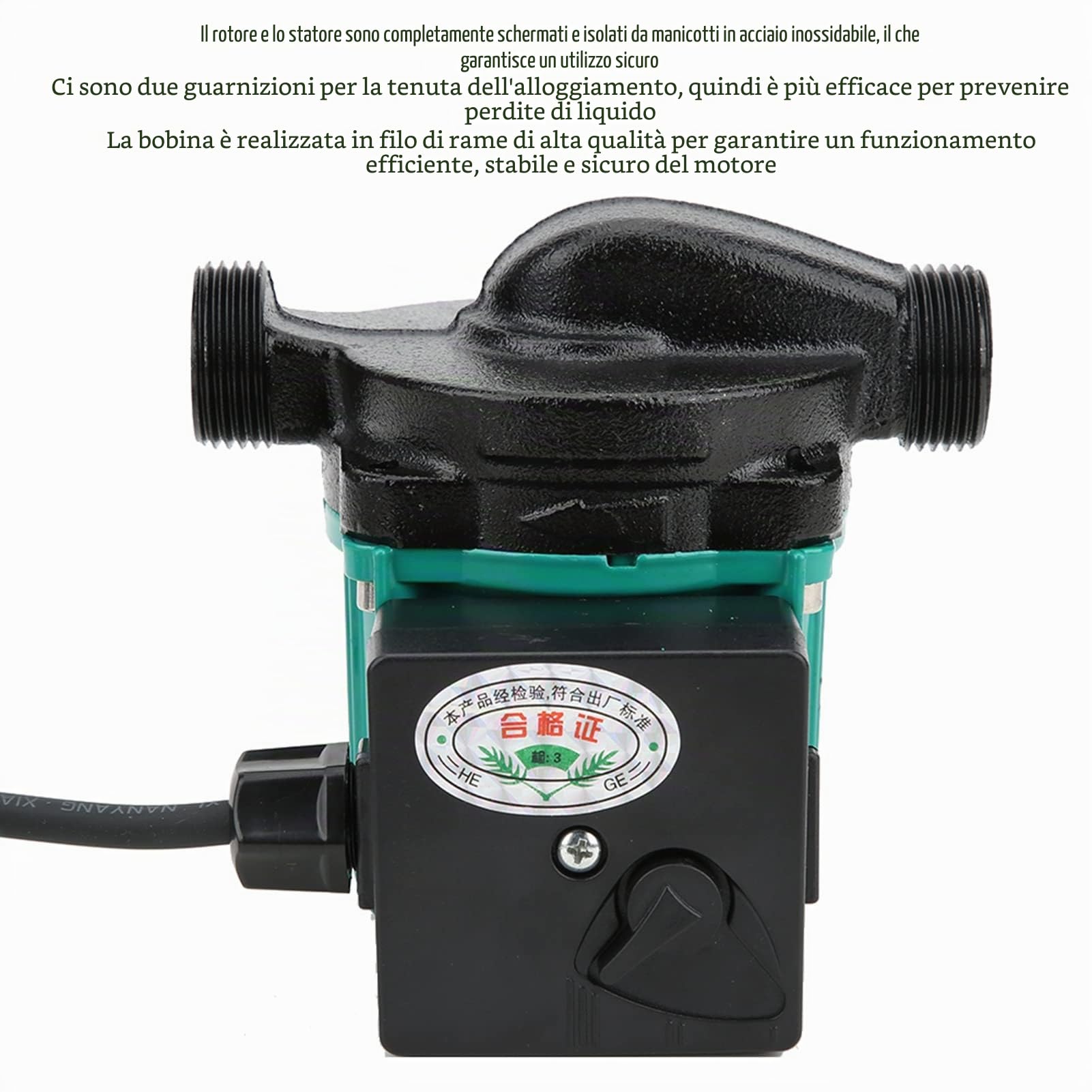Garosa Pompa Booster Pressione 220V 100W, Pompa di Ricircolo Acqua Calda per Riscaldamento, 3/4", Circolatore Idraulico Silenzioso