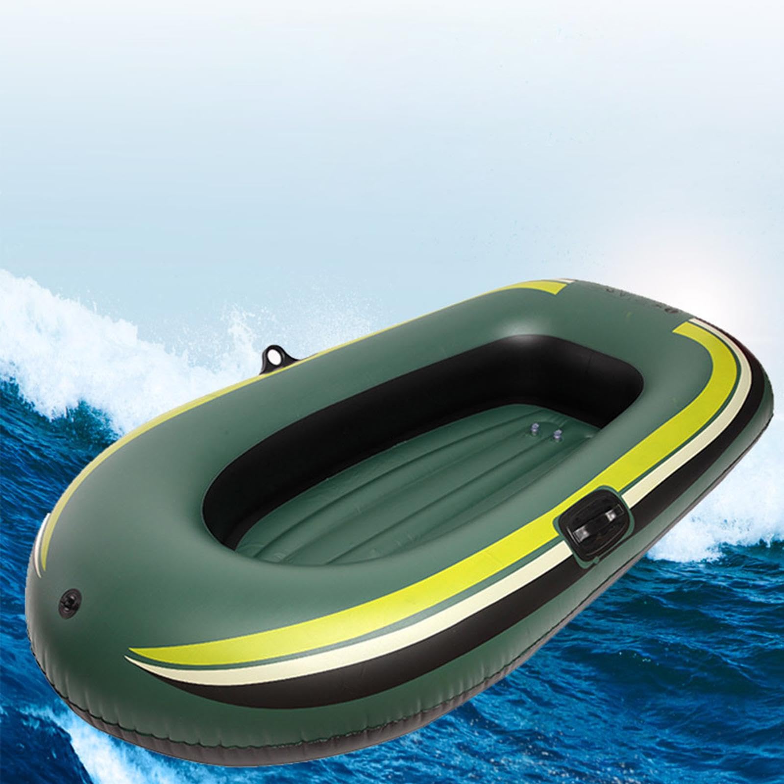 2 Stück Schlauchboot Aufblasbares Kajak Ruderboot Badeinsel Wasserinsel Boot Aus Robustem PVC mit Zwei Paddelsitzen Und Doppelventil für Schnelles auf, 1 Person mit Paddel