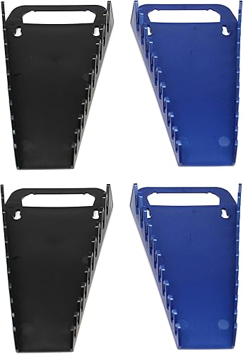 Miniatura 9 de Kit de bandeja organizadora de llaves de agarre de 10 herramientas, 2 soportes de plástico portátiles (kit de 2 piezas, negro y rojo)