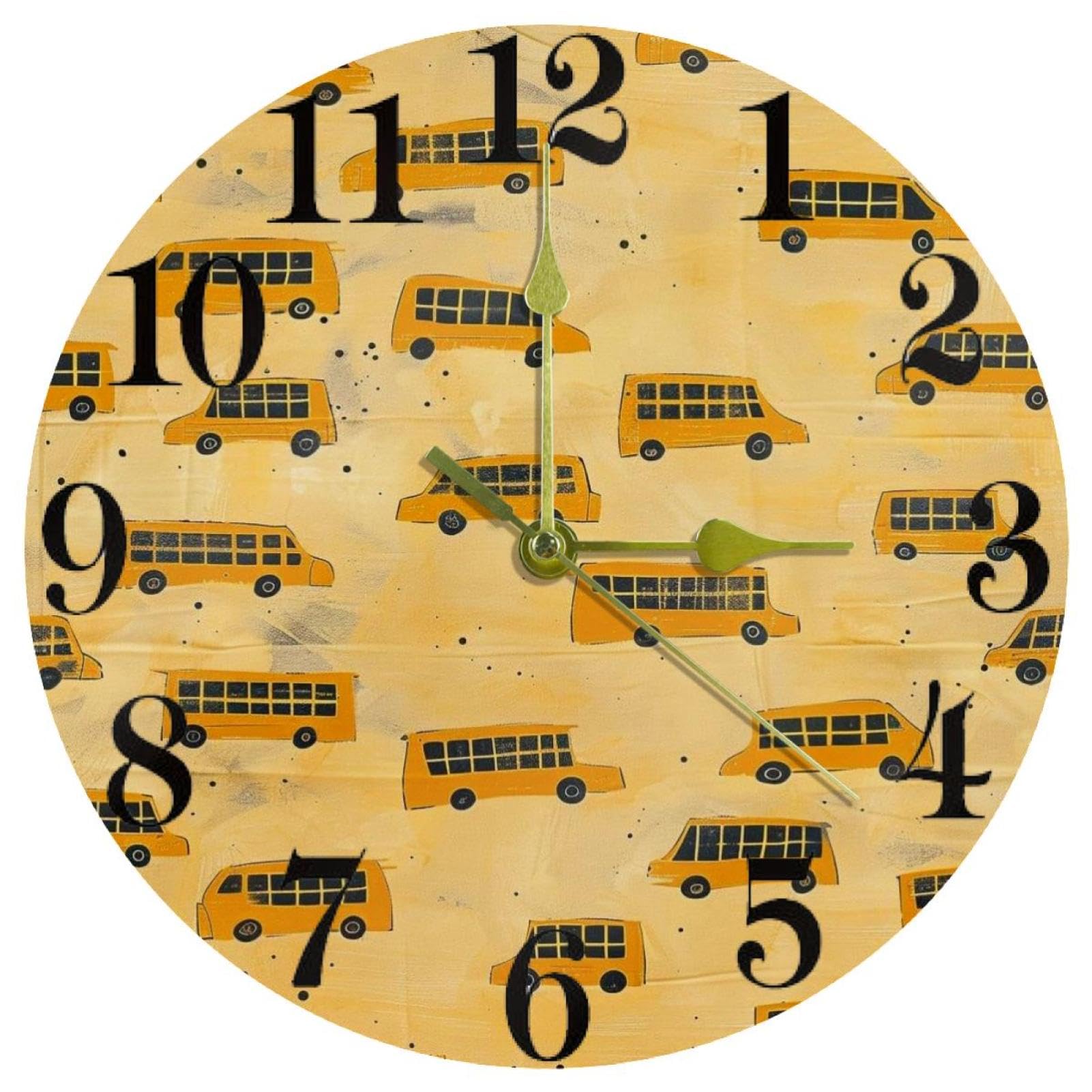 Horloge murale ronde silencieuse fonctionne avec piles pour bureau et maison