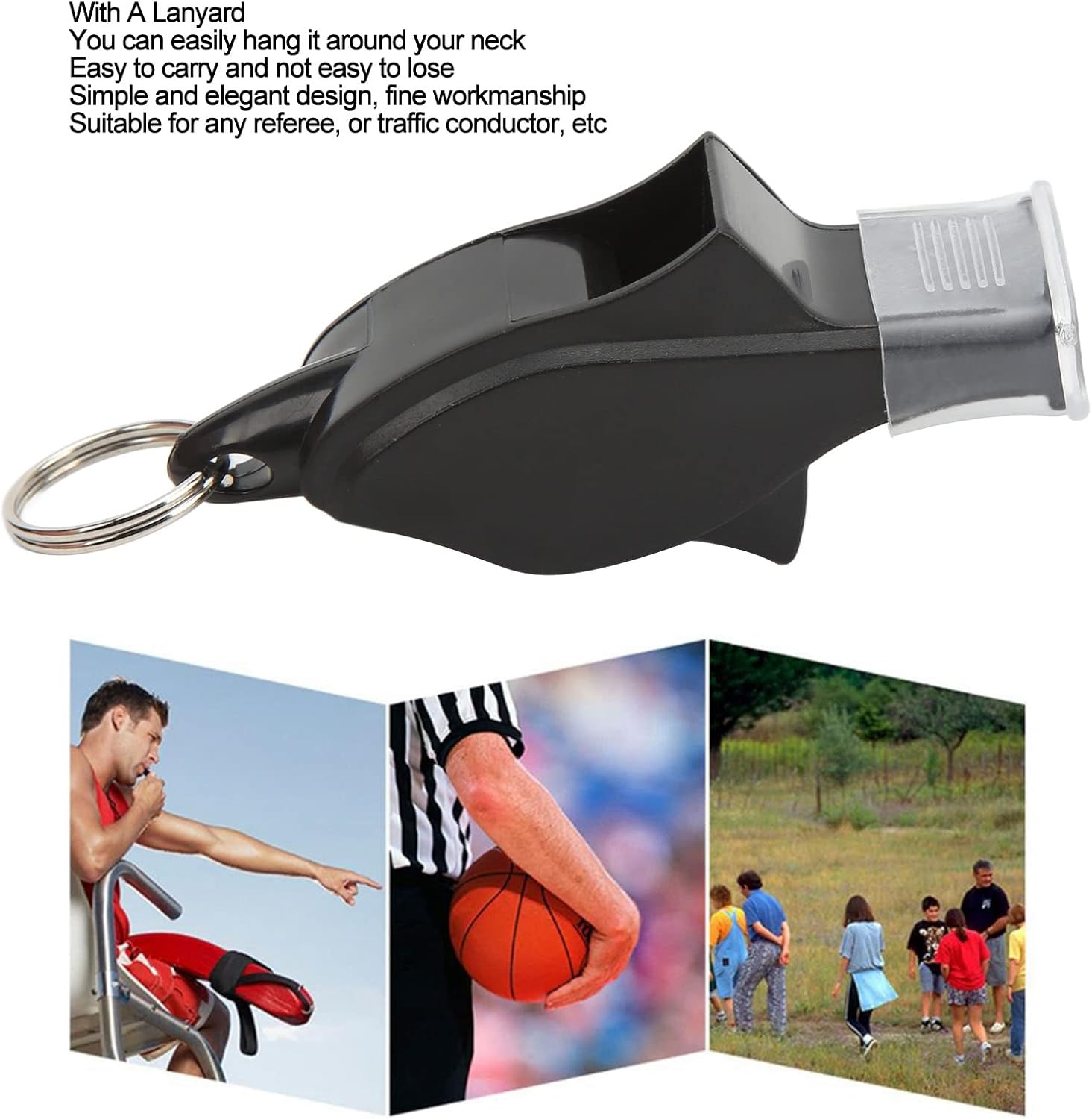 Plastic Sports Whistle, Large Crisp Sound with Lanyard Survival School Referee Training