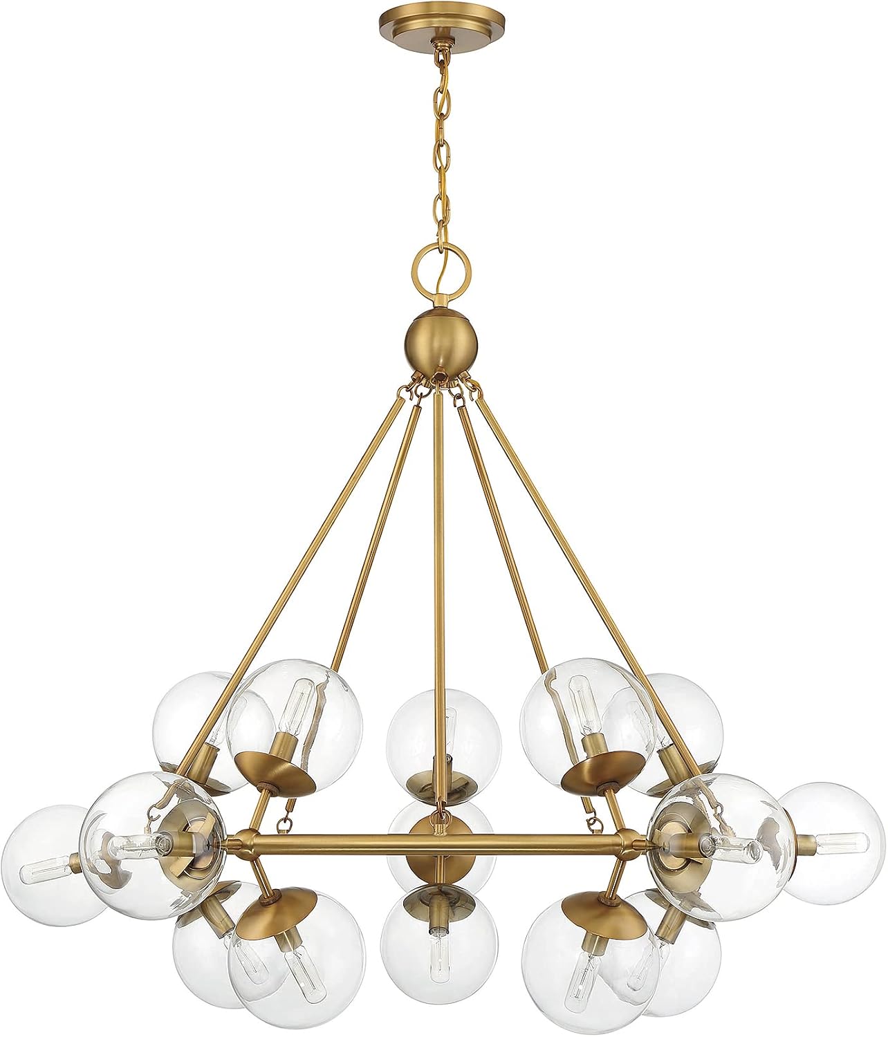 Savoy House 1-1932-15-322 Orion 15-Light Chandelier in Warm Brass (45" W x 37" H)