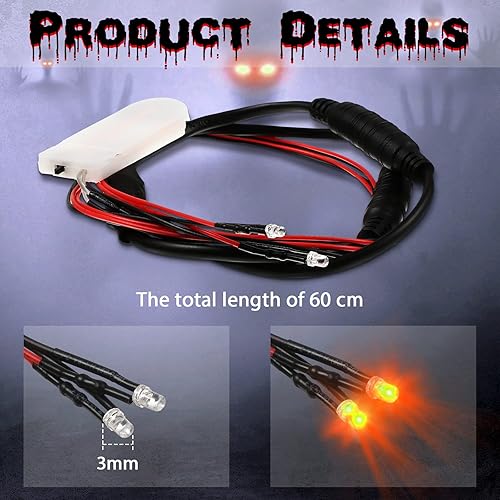 Miniatura 2 de Jutom 3 Pieces Halloween Glowing Eyes for Mask Halloween LED Light up Prop Eyes Glasses with Effects Controller