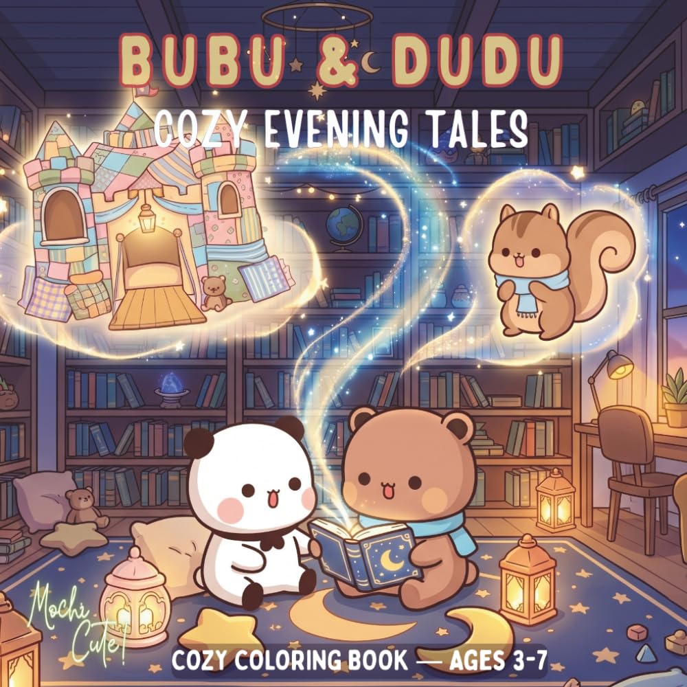 Bubu & Dudu: Cozy Evening Tales: A Cute Coloring & Activity Book for Kids Ages 3-7 | Adorable Kawaii Bears, Calming Bedtime Scenes & Fun Activities for Toddlers & Preschoolers