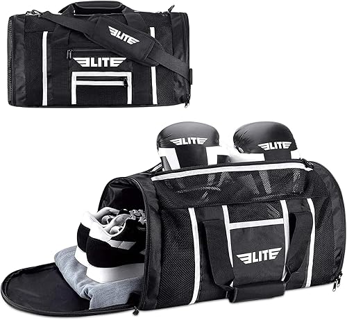 Elite Sports Bolsa de lona para gimnasio de boxeo para MMA, BJJ, equipo de Jiu Jitsu, bolsa de boxeo para gimnasio atlético