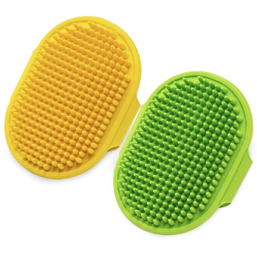 2 PCS Dog Bath Brush Dog Grooming Brush, Lilpep Pet Shampoo